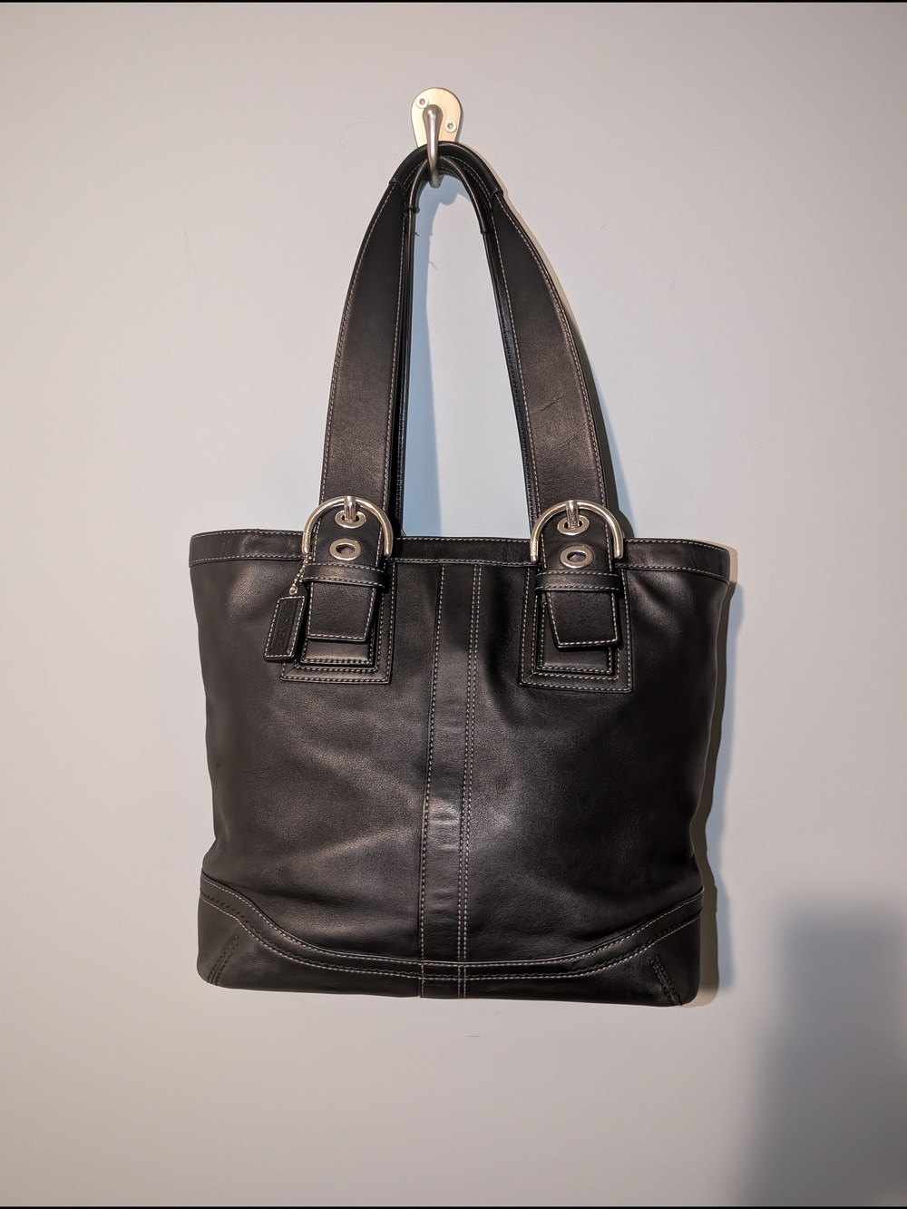 Coach Black Leather Soho Tote #F11093 - Picture 2 of 6